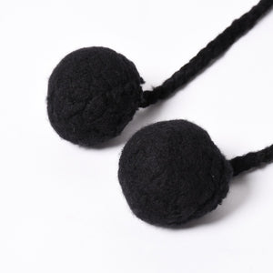 New and unused CHANEL 26AW flight cap pilot cap with bonbon knit cap AAB271 here mark cashmere silk black used 4a001771