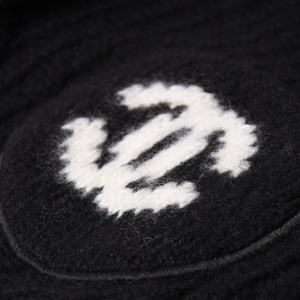 New and unused CHANEL 26AW flight cap pilot cap with bonbon knit cap AAB271 here mark cashmere silk black used 4a001771