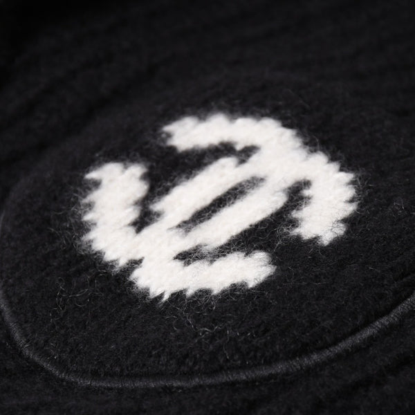 New and unused CHANEL 26AW flight cap pilot cap with bonbon knit cap AAB271 here mark cashmere silk black used 4a001771