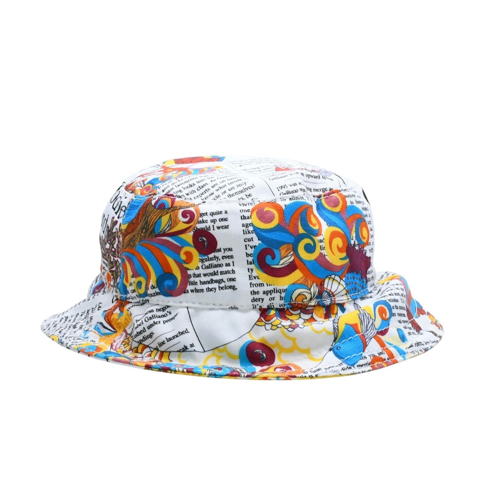 John Galliano John Galliano Campus Fish Hat Campus Fish Pattern Multicolor White Good Condition Used 4a001374