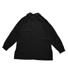 画像をギャラリービューアに読み込む, 極美品 Yohji Yamamoto POUR HOMME ヨウジヤマモトプールオム 18SS HW-B31-419 サイトウユウスケ シルク ブラウス 長袖シャツ ブラック 大正モダンガール 中古 4a002421