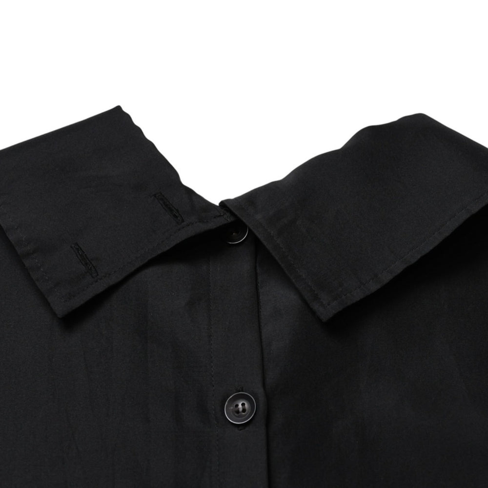 極美品 Yohji Yamamoto POUR HOMME ヨウジヤマモトプールオム 18SS HW-B31-419 サイトウユウスケ シルク ブラウス 長袖シャツ ブラック 大正モダンガール 中古 4a002421