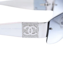 画像をギャラリービューアに読み込む, 極美品 CHANEL シャネル ハーフリム サングラス 4117-B c.124/8G サイズ62□16 125 ココマーク 玉虫カラー ラインストーン 中古 4a002131