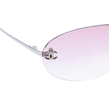 Load image into Gallery viewer, 極美品 CHANEL シャネル リムレス ピンクレンズ シルバーフレーム 4013 59◻︎16 130 ピンク シルバー 中古 4a002452