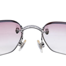 画像をギャラリービューアに読み込む, 極美品 CHANEL シャネル Sunglasses サングラス リムレス サイドラインストーンココマーク ピンク シルバーフレーム 4017-D 中古 4a002449