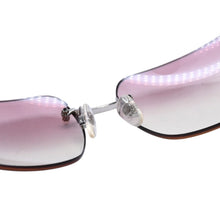 画像をギャラリービューアに読み込む, 極美品 CHANEL シャネル Sunglasses サングラス リムレス サイドラインストーンココマーク ピンク シルバーフレーム 4017-D 中古 4a002449