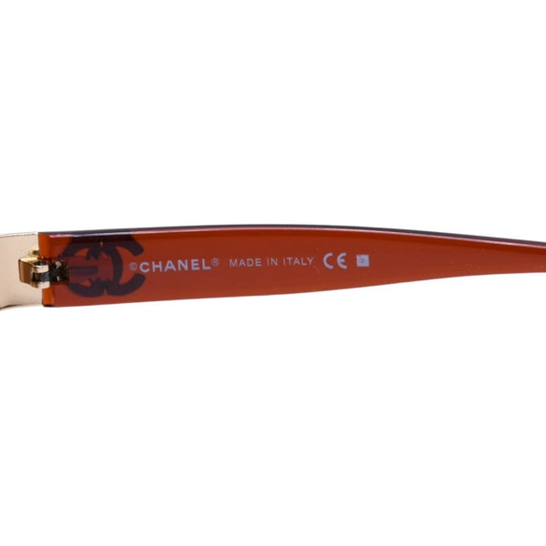 新品未使用 CHANEL シャネル ハーフリム サングラス アイウェア 4107-B c.125/13 サイズ62□15 125 ゴールド ブラウン 中古 4a002135