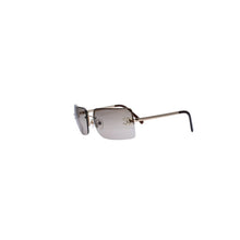 Load image into Gallery viewer, CHANEL シャネル ハーフリム サングラス アイウェア 4092-B c.125/12 サイズ62□15 120 ココマーク ラインストーン ゴールド 美品 中古 4a002137