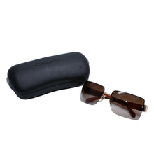 Load image into Gallery viewer, 新品未使用 CHANEL シャネル ハーフリム サングラス アイウェア 4107-B c.125/13 サイズ62□15 125 ゴールド ブラウン 中古 4a002135