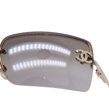 Load image into Gallery viewer, CHANEL シャネル ハーフリム サングラス アイウェア 4092-B c.125/12 サイズ62□15 120 ココマーク ラインストーン ゴールド 美品 中古 4a002137