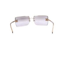 Load image into Gallery viewer, CHANEL シャネル ハーフリム サングラス アイウェア 4092-B c.102/8Z サイズ62□15 120 ココマーク ラインストーン 美品 中古 4a002136