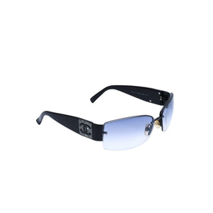 CHANEL シャネル ハーフリム サングラス アイウェア 4117-B c.101/8G サイズ62□16 125 ココマーク ラインストーン ブラック 美品 中古 4a002133