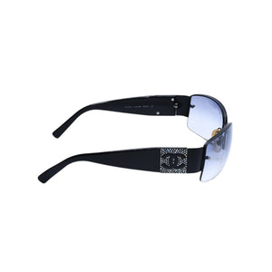 CHANEL シャネル ハーフリム サングラス アイウェア 4117-B c.101/8G サイズ62□16 125 ココマーク ラインストーン ブラック 美品 中古 4a002133