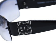 画像をギャラリービューアに読み込む, CHANEL シャネル ハーフリム サングラス アイウェア 4117-B c.101/8G サイズ62□16 125 ココマーク ラインストーン ブラック 美品 中古 4a002133