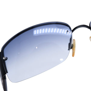 CHANEL シャネル ハーフリム サングラス アイウェア 4117-B c.101/8G サイズ62□16 125 ココマーク ラインストーン ブラック 美品 中古 4a002133
