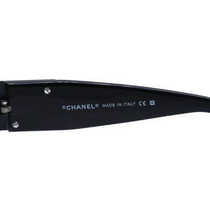 CHANEL シャネル ハーフリム サングラス アイウェア 4117-B c.101/8G サイズ62□16 125 ココマーク ラインストーン ブラック 美品 中古 4a002133