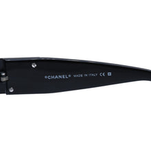 画像をギャラリービューアに読み込む, CHANEL シャネル ハーフリム サングラス アイウェア 4117-B c.101/8G サイズ62□16 125 ココマーク ラインストーン ブラック 美品 中古 4a002133