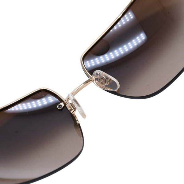 新品未使用 CHANEL シャネル ハーフリム サングラス アイウェア 4107-B c.125/13 サイズ62□15 125 ゴールド ブラウン 中古 4a002135