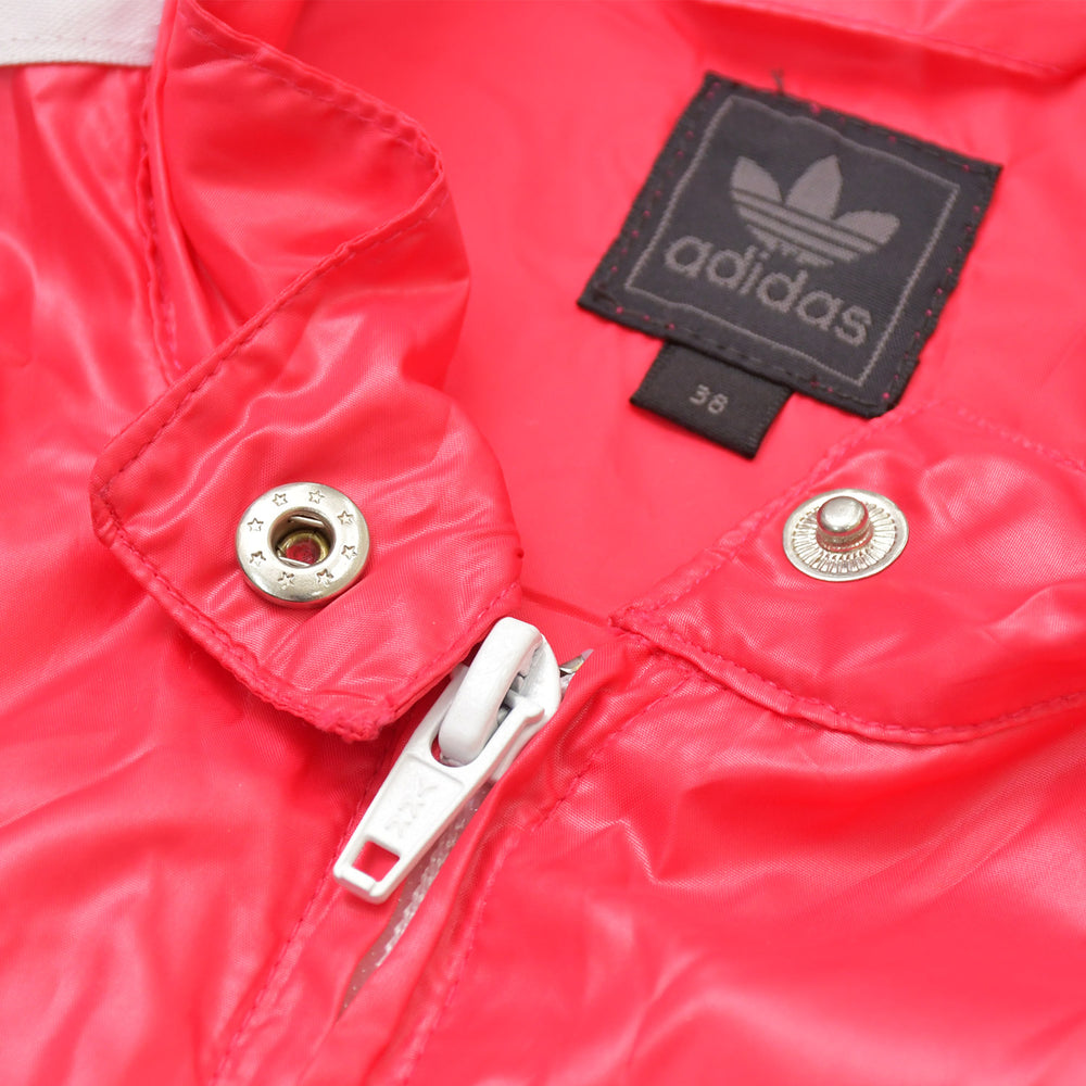 adidas Riders Style Nylon Jacket Three Stripes Pink Snap Buttons Silver Hardware Vintage Good Condition Used 4a002141