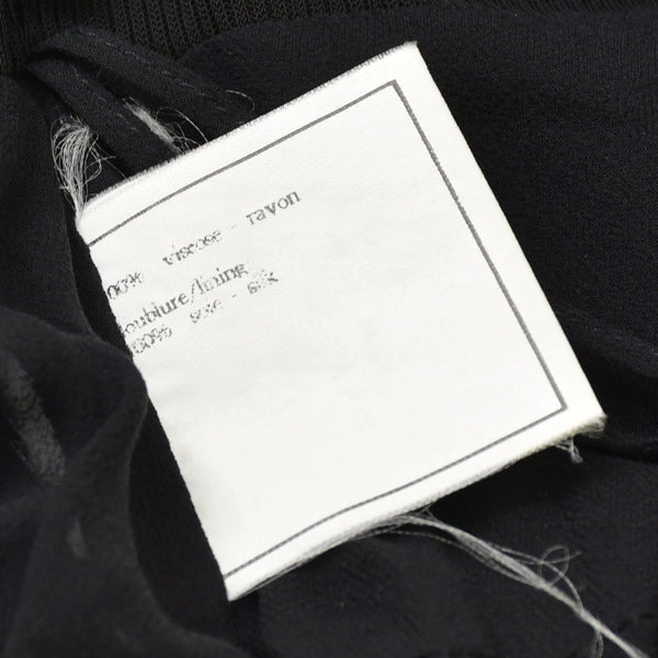 極美品 CHANEL シャネル シャネルブティックブラックスカート フレア メロー仕上げ レーヨン スカート ヴィンテージ ブラック 黒 中古 4a002148