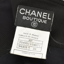 Load image into Gallery viewer, 極美品 CHANEL シャネル シャネルブティックブラックスカート フレア メロー仕上げ レーヨン スカート ヴィンテージ ブラック 黒 中古 4a002148