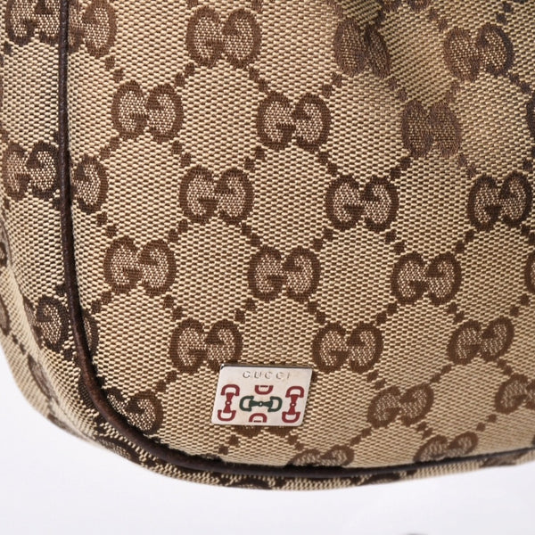 GUCCI グッチ ハンドバッグ GG柄 145811 シェリーライン GGキャンバス レザー シルバー金具 美品 中古 4a001092