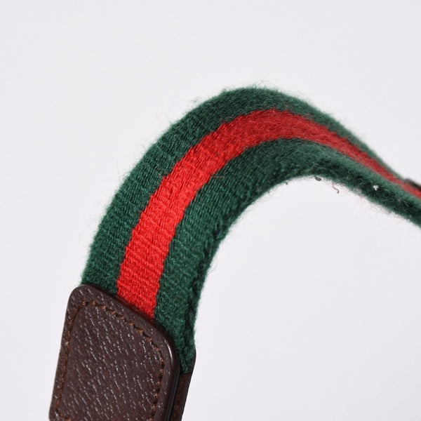 GUCCI グッチ ハンドバッグ GG柄 145811 シェリーライン GGキャンバス レザー シルバー金具 美品 中古 4a001092