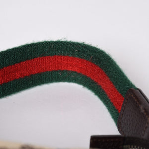 GUCCI グッチ ハンドバッグ GG柄 145811 シェリーライン GGキャンバス レザー シルバー金具 美品 中古 4a001092