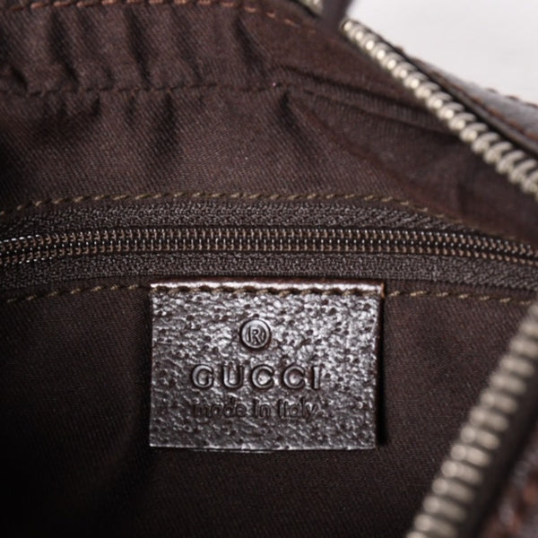 GUCCI グッチ ハンドバッグ GG柄 145811 シェリーライン GGキャンバス レザー シルバー金具 美品 中古 4a001092