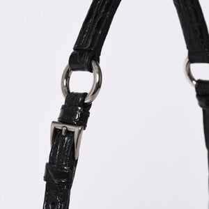 Very good condition PRADA velor one shoulder bag bijou rhinestone logo dark green silver hardware used 4a002150