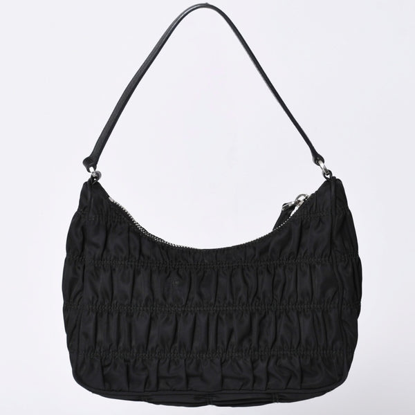 Very Good Condition PRADA Hobo One Shoulder Bag 1NE204 Triangle Logo Triangle Logo Plate Nylon Black Used 4a001931