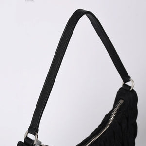 Very Good Condition PRADA Hobo One Shoulder Bag 1NE204 Triangle Logo Triangle Logo Plate Nylon Black Used 4a001931