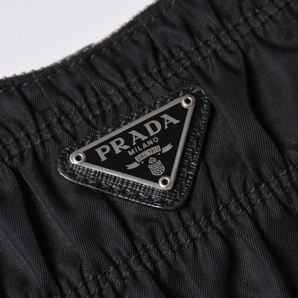 Very Good Condition PRADA Hobo One Shoulder Bag 1NE204 Triangle Logo Triangle Logo Plate Nylon Black Used 4a001931