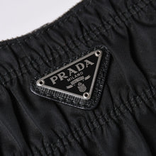 画像をギャラリービューアに読み込む, 極美品 PRADA プラダ ホーボー ワンショルダーバッグ 1NE204 トライアングルロゴ 三角ロゴプレート ナイロン ブラック 中古 4a001931