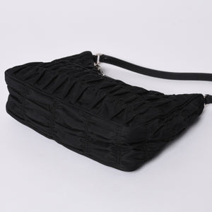 Very Good Condition PRADA Hobo One Shoulder Bag 1NE204 Triangle Logo Triangle Logo Plate Nylon Black Used 4a001931