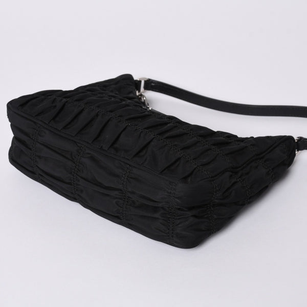 Very Good Condition PRADA Hobo One Shoulder Bag 1NE204 Triangle Logo Triangle Logo Plate Nylon Black Used 4a001931