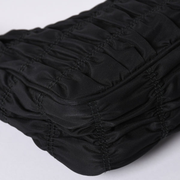 Very Good Condition PRADA Hobo One Shoulder Bag 1NE204 Triangle Logo Triangle Logo Plate Nylon Black Used 4a001931