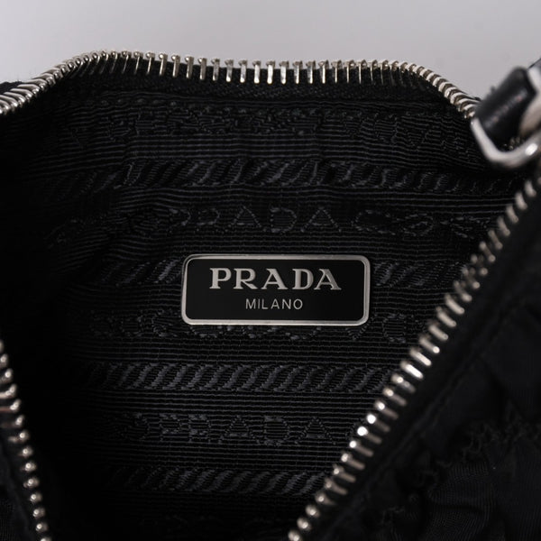 Very Good Condition PRADA Hobo One Shoulder Bag 1NE204 Triangle Logo Triangle Logo Plate Nylon Black Used 4a001931