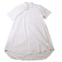 Very Good Condition Ground Y Yohji Yamamoto Short Sleeve Big Shirt Dress Shirt Round Cut Big Silhouette White GZ-B01-001 Used 4a002152
