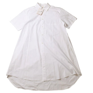 Very Good Condition Ground Y Yohji Yamamoto Short Sleeve Big Shirt Dress Shirt Round Cut Big Silhouette White GZ-B01-001 Used 4a002152