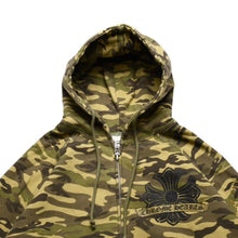 Load image into Gallery viewer, 極美品 CHROME HEARTS クロムハーツ ダブルフェイス ジップアップフーディー サイズS カモフラ サーマル ホースシュー 中古 4a002869