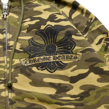 Load image into Gallery viewer, 極美品 CHROME HEARTS クロムハーツ ダブルフェイス ジップアップフーディー サイズS カモフラ サーマル ホースシュー 中古 4a002869
