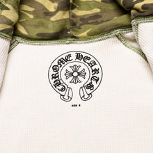 Load image into Gallery viewer, 極美品 CHROME HEARTS クロムハーツ ダブルフェイス ジップアップフーディー サイズS カモフラ サーマル ホースシュー 中古 4a002869