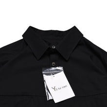 画像をギャラリービューアに読み込む, 極美品 Y's for men ワイズフォーメン ワイズ ヨウジヤマモト 長袖ブラックブロードシャツ タンブラー加工 二重襟 コットンブロード生地 MO-B04-001-2 中古 4a002165