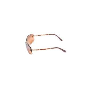 Very Good Condition CHANEL Half Rim Sunglasses Eyewear 4113 c.291/7H Size 65□15 120 Orange Gold Used 4a002989
