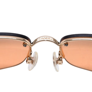 Very Good Condition CHANEL Half Rim Sunglasses Eyewear 4113 c.291/7H Size 65□15 120 Orange Gold Used 4a002989