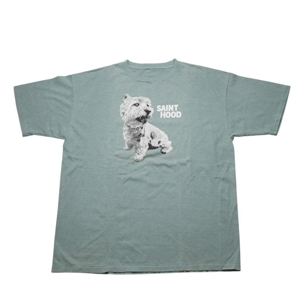 新品未使用 SAINT MICHAEL セントマイケル SAINT HOOD 半袖Tシャツ SAMPLE サンプル品 グリーン コットン サイズ表記なし 中古 4a002171
