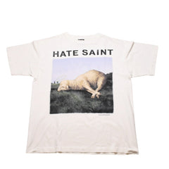 新品未使用 SAINT MICHAEL セントマイケル SAMPLE サンプル品 HATE SAINT 半袖Tシャツ サイズXL ホワイト 中古 4a002174
