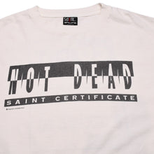 Load image into Gallery viewer, 新品未使用 SAINT MICHAEL セントマイケル NOT DEAD SAINT CERTIFICATE 半袖Tシャツ サイズXL SAMPLE サンプル品 ホワイト 中古 4a002176