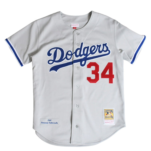 Like new Mitchell&Ness Mitchell &amp; Ness Cooperstown Collection 1981 Los Angeles Dodgers Fernando Valenzuera Authentic Road Jersey Size L Used 4a002213